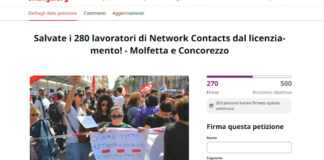 Licenziamenti alla Network Contacts di Molfetta: avviata una petizione on line