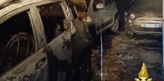 Incendio notturno in una concessionaria di via Giovinazzo, due auto distrutte